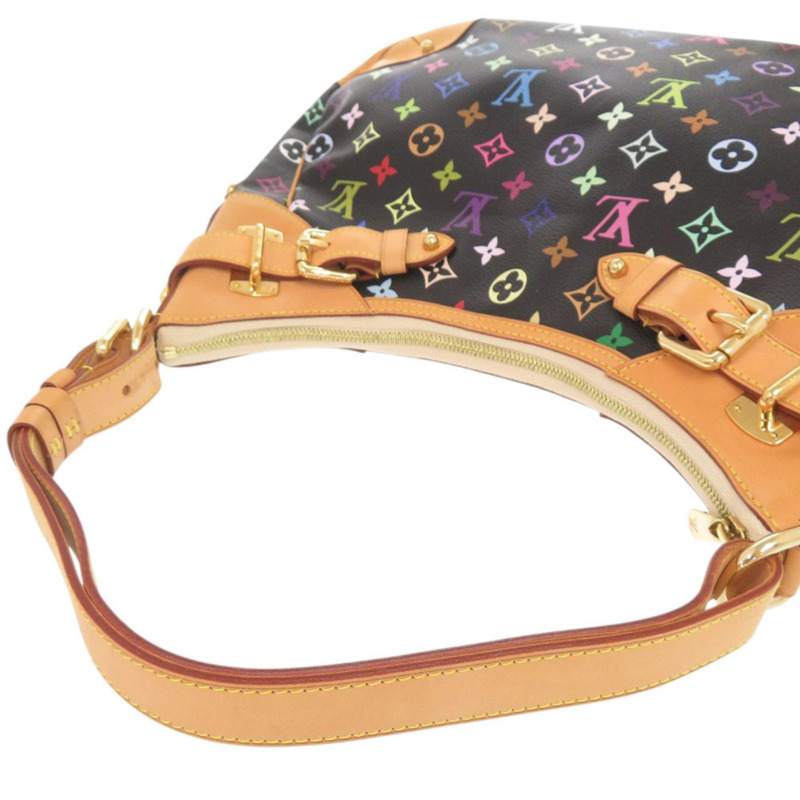 近新路易威登 Greta Monogram Multicolore M40196 Noir 肩背包 LV 1481-4