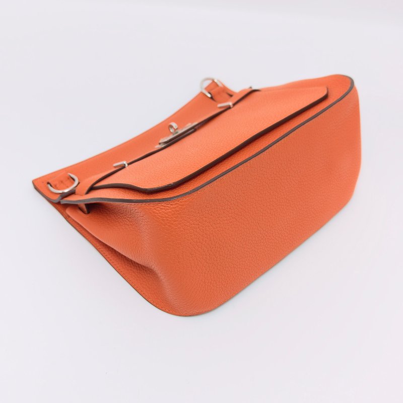 HERMES 橙色銀扣吉普賽28肩背斜背包 8*22*12 98新配件塵袋-2
