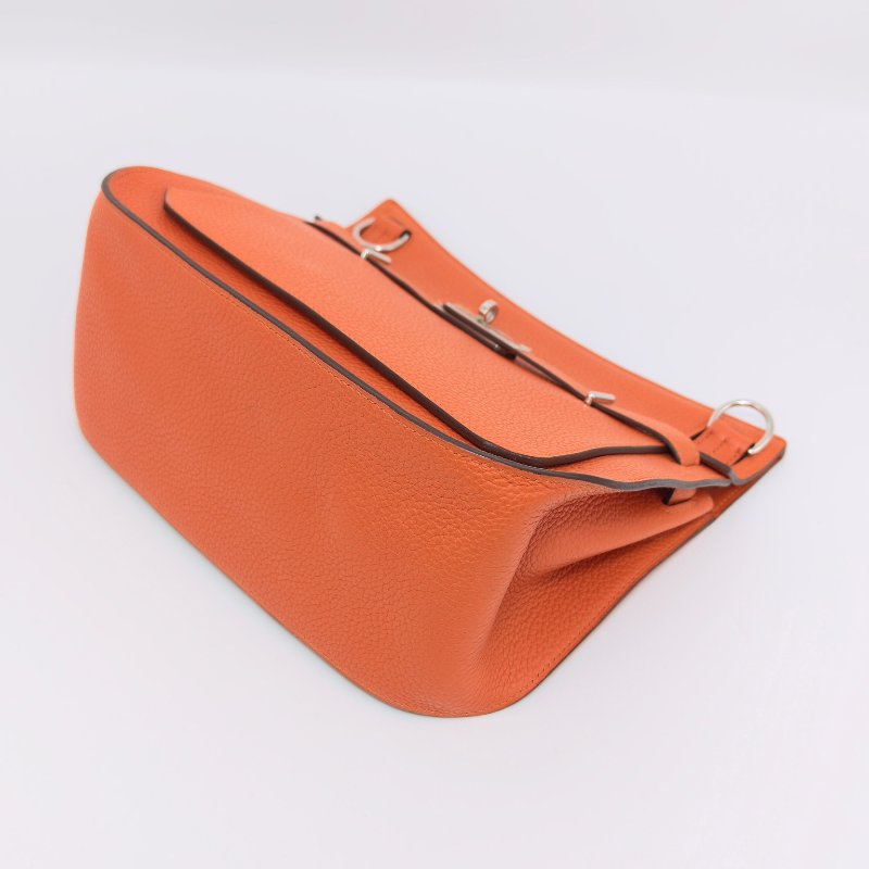 HERMES 橙色銀扣吉普賽28肩背斜背包 8*22*12 98新配件塵袋-3