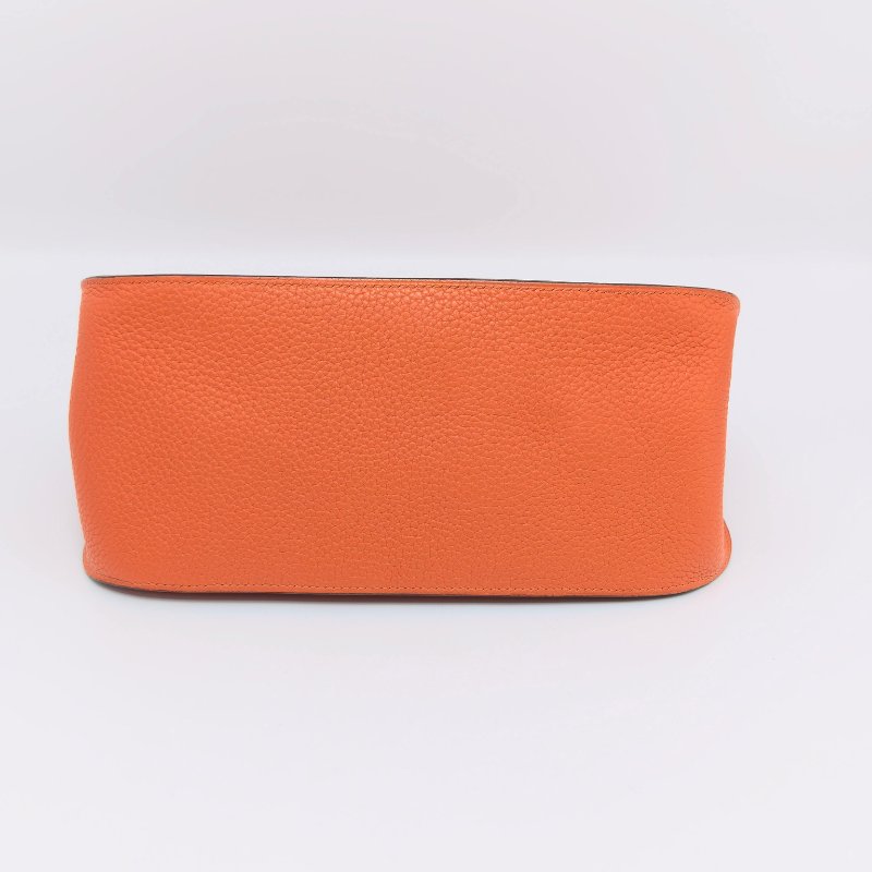 HERMES 橙色銀扣吉普賽28肩背斜背包 8*22*12 98新配件塵袋-4