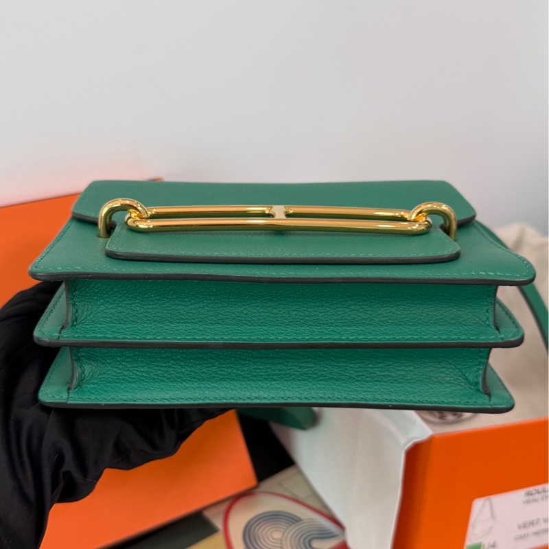 Hermes Roulis mini U4 絲絨綠 豬鼻子-5