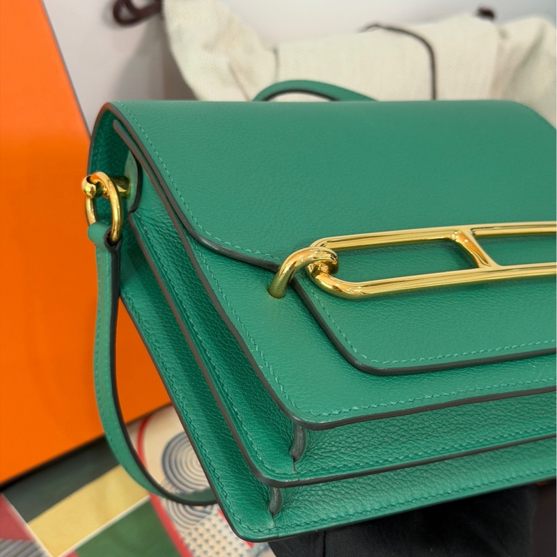 Hermes Roulis mini U4 絲絨綠 豬鼻子-7