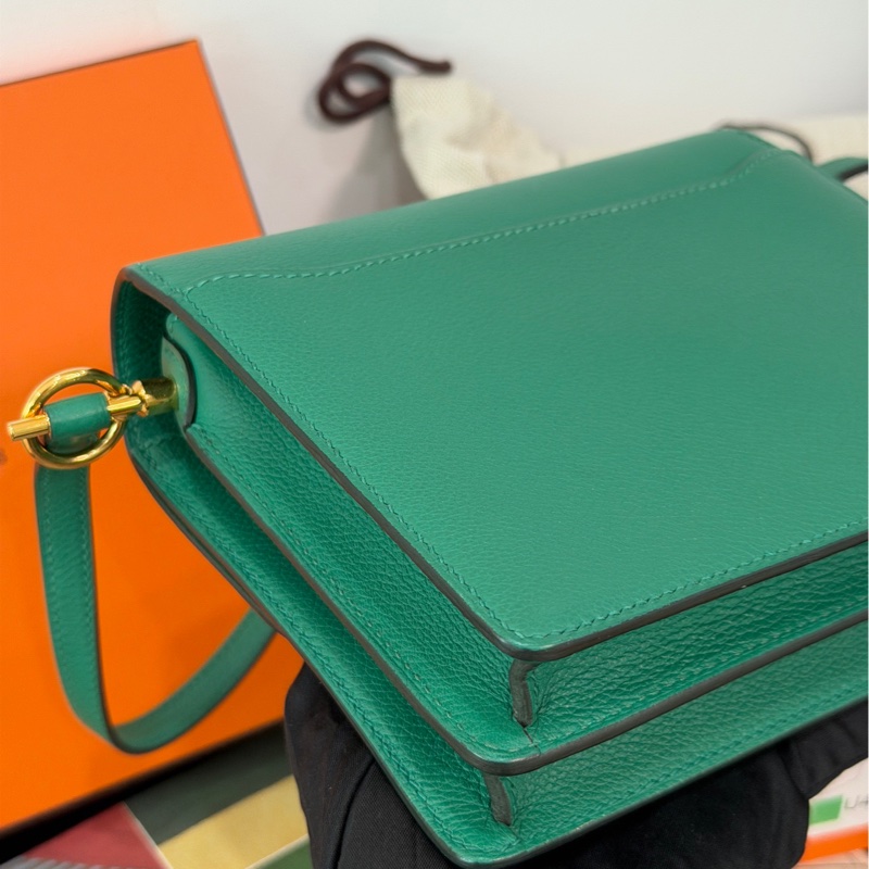 Hermes Roulis mini U4 絲絨綠 豬鼻子-9