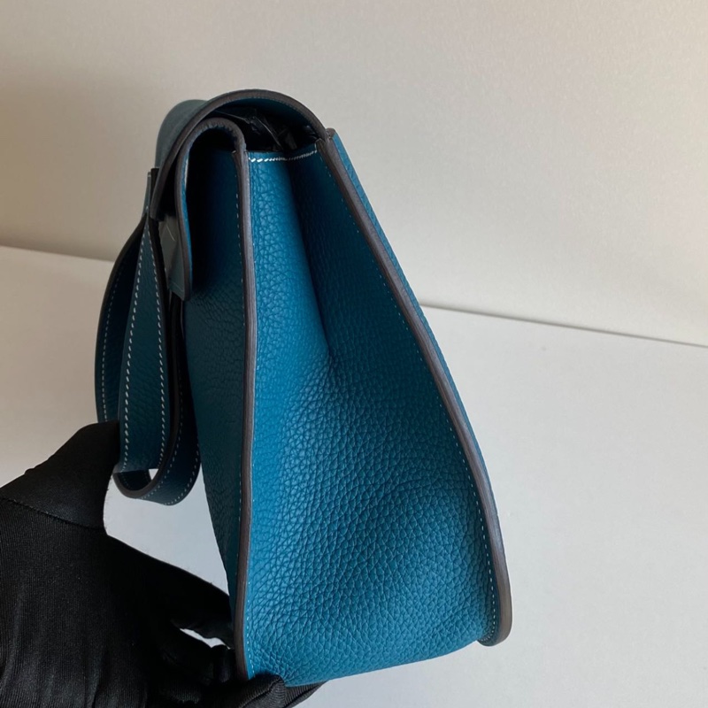 🌈Hermes💚Halzan 31💚W0海峽綠金扣🌈全新未使用🌈TC皮🌟愛馬仕🌟-5