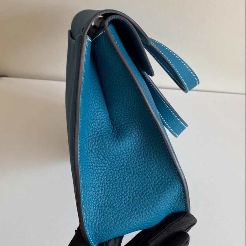 🌈Hermes💚Halzan 31💚W0海峽綠金扣🌈全新未使用🌈TC皮🌟愛馬仕🌟-6