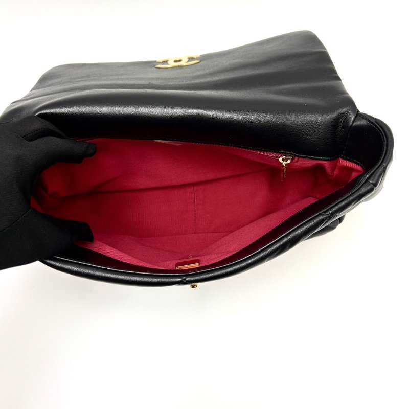 CHANEL 黑金19bag中號肩背斜背鏈條包 30*20*9 99新配件塵袋-4