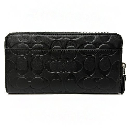 [全新] COACH 壓印C LOGO男款ㄇ型零錢袋長夾(黑)-0