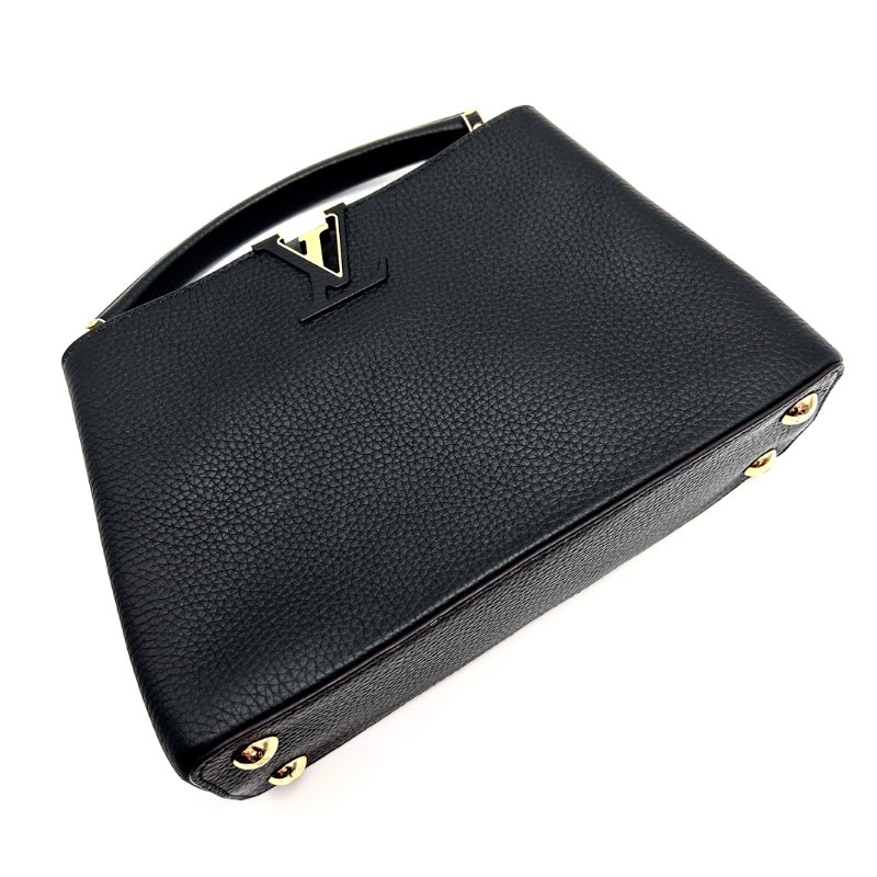 LV黑色金扣capucinesbb手提斜背包27*18*9 99新配件盒子塵袋-2