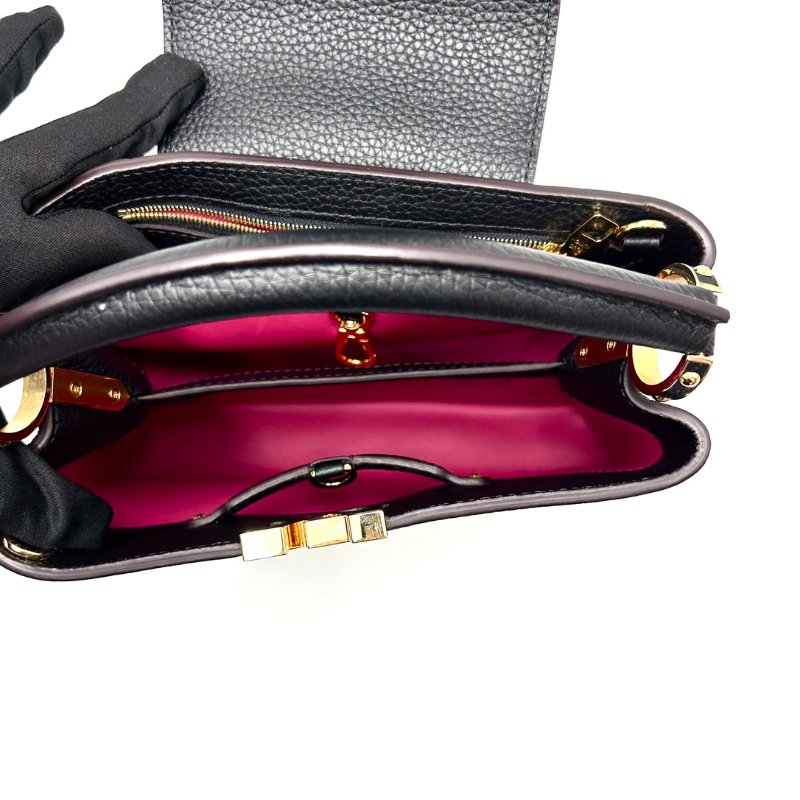 LV黑色金扣capucinesbb手提斜背包27*18*9 99新配件盒子塵袋-5