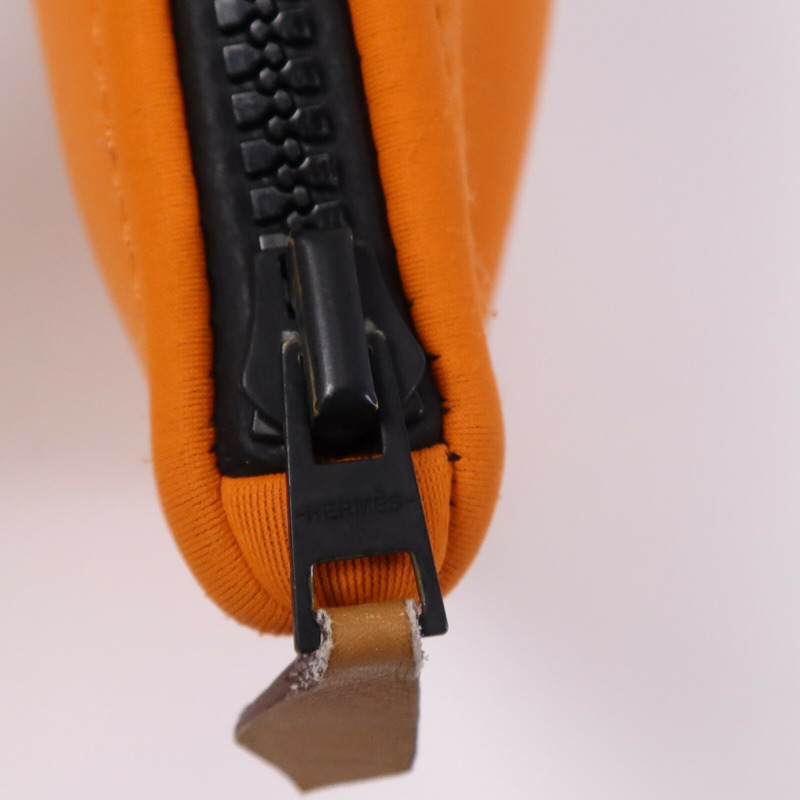 HERMES 尼龍Neobain手拿包Neo Orange-11