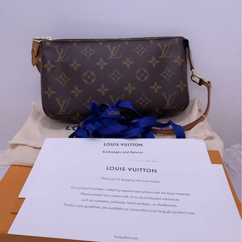 二手路易威登Lv老花麻將包大號，正常使用痕跡，配皮變色-0