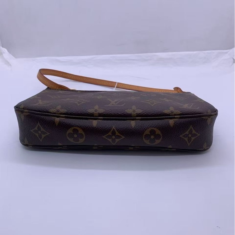 二手路易威登Lv老花麻將包大號，正常使用痕跡，配皮變色-4