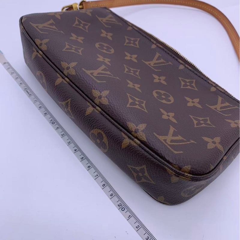 二手路易威登Lv老花麻將包大號，正常使用痕跡，配皮變色-9