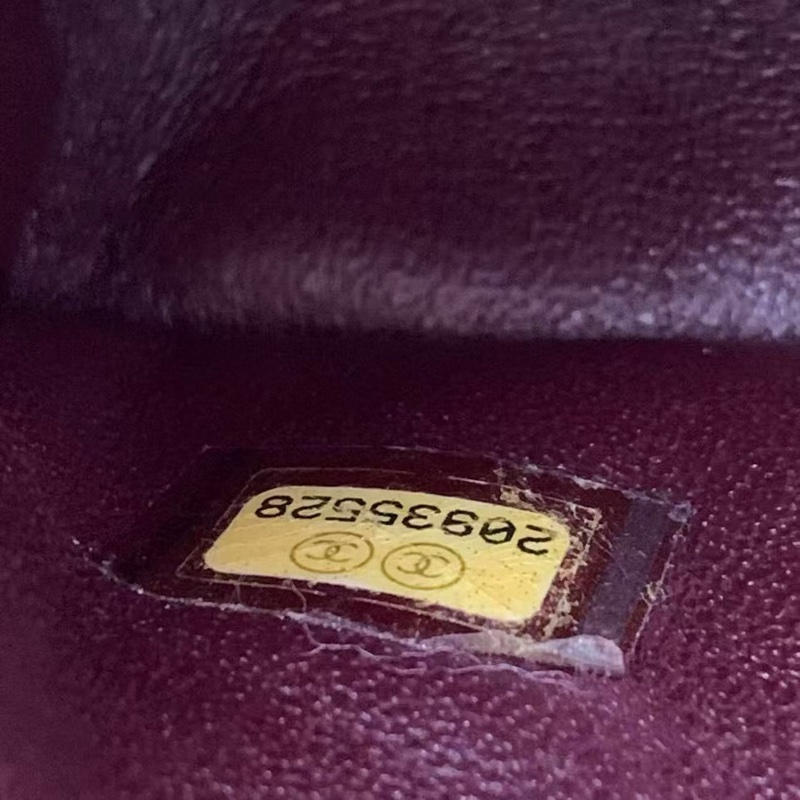 二手Chanel香奈兒cf戴妃鏈條包紅色羊皮金扣，鐳射20開-17