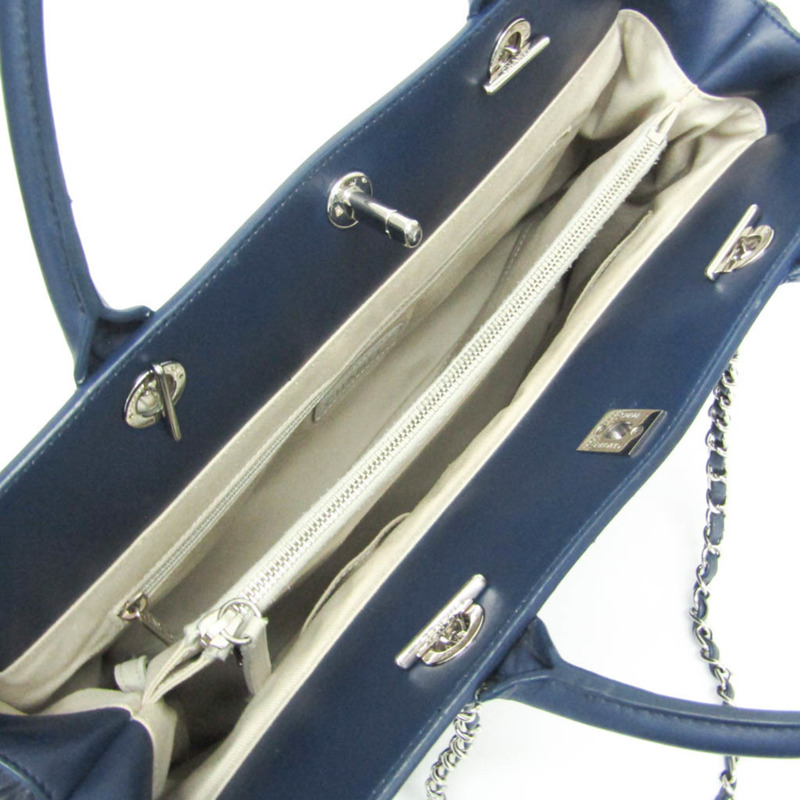 香奈兒 Matelasse Portobello 手提包 女士真皮單肩包，海軍藍-2