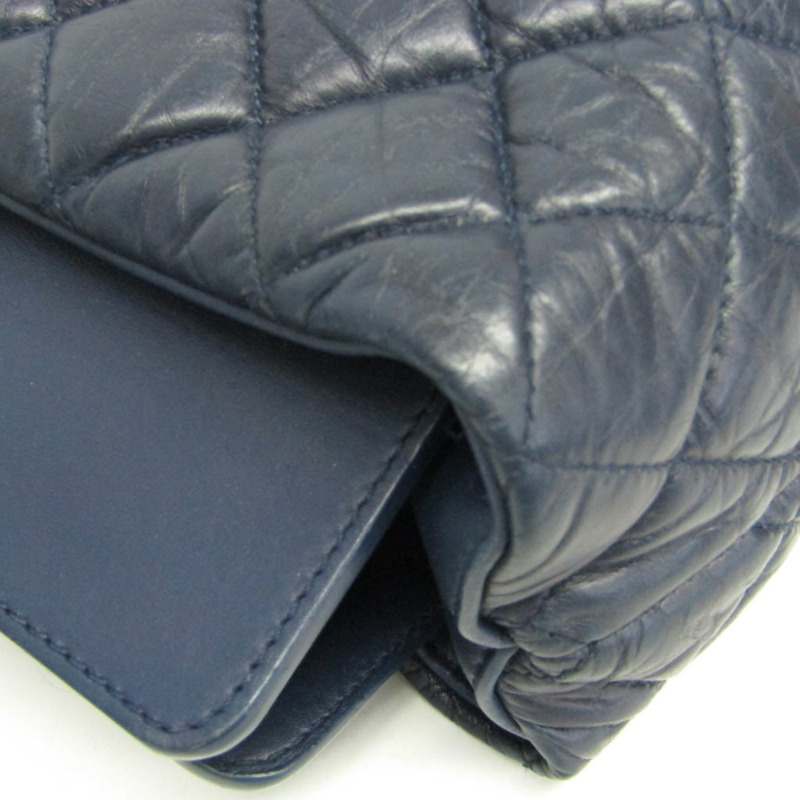 香奈兒 Matelasse Portobello 手提包 女士真皮單肩包，海軍藍-6