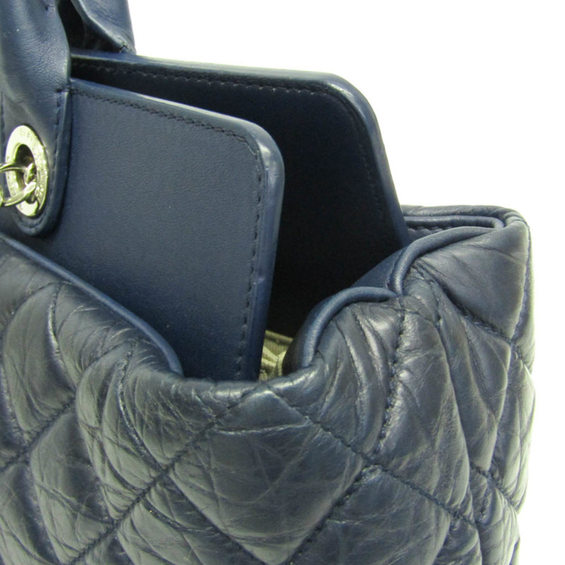 香奈兒 Matelasse Portobello 手提包 女士真皮單肩包，海軍藍-8