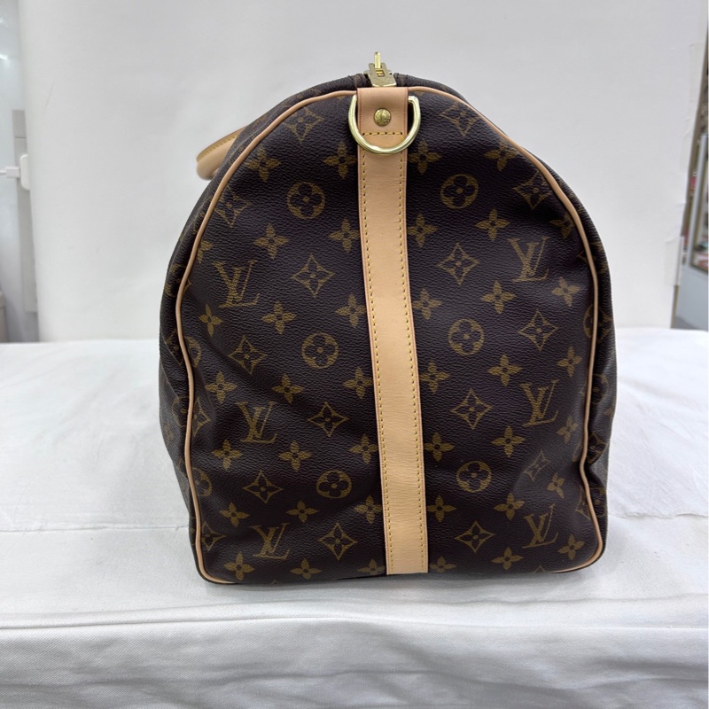 LV路易威登Keepall 55老花旅行袋，經典棕色配色，金色五金，16年標，閒置-4