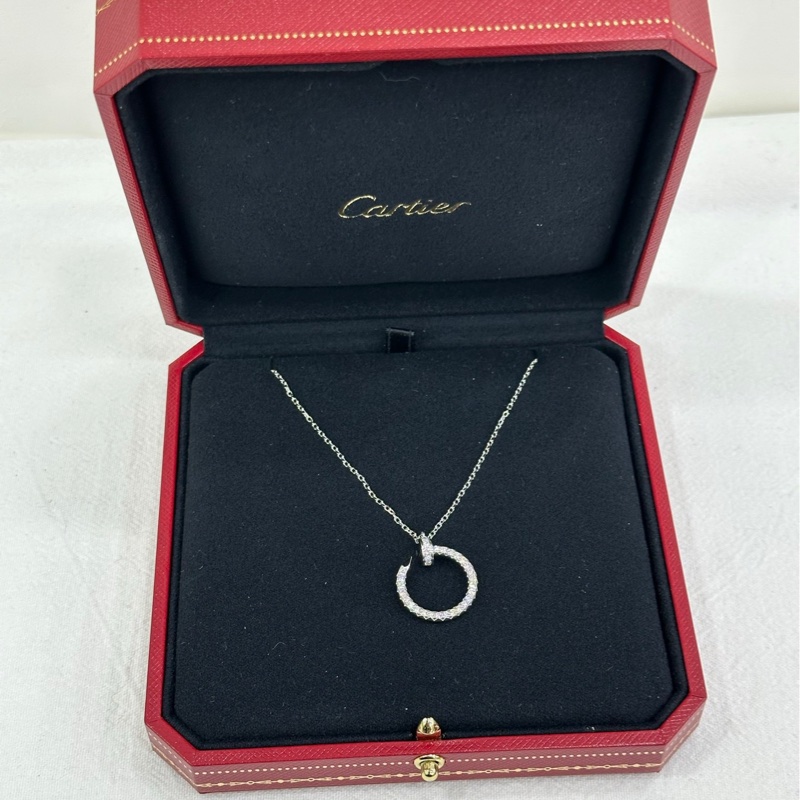 Cartier卡地亞 juste un clou系列白金滿鑽釘子項鍊，24年保卡-3