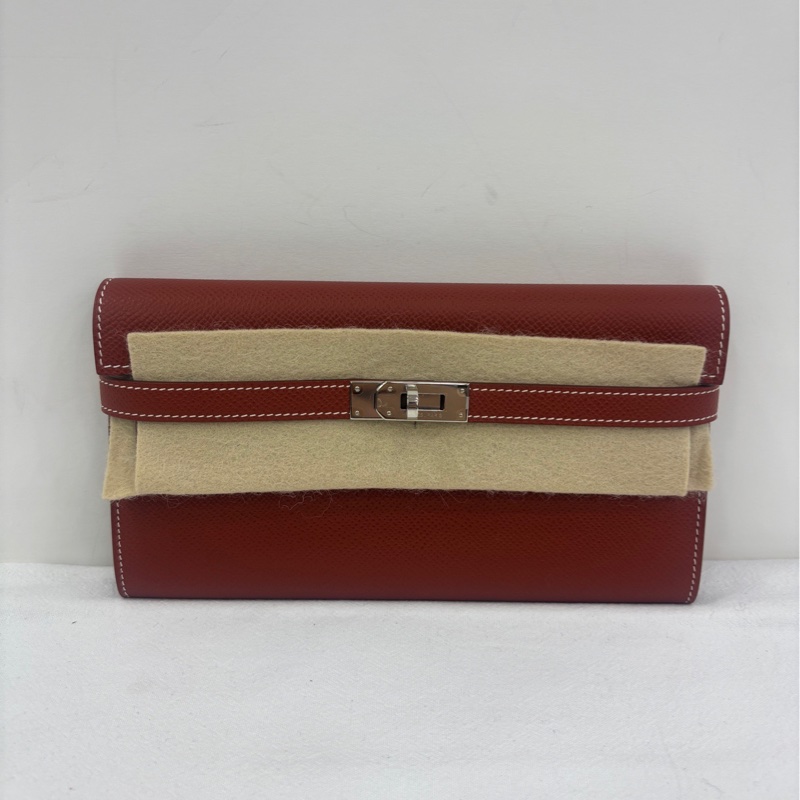 Hermes 愛馬仕 Kelly long 長皮夾框R 閒置99新-0