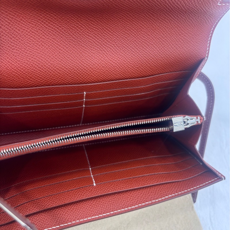 Hermes 愛馬仕 Kelly long 長皮夾框R 閒置99新-3