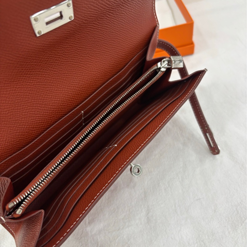 Hermes 愛馬仕 Kelly long 長皮夾框R 閒置99新-4