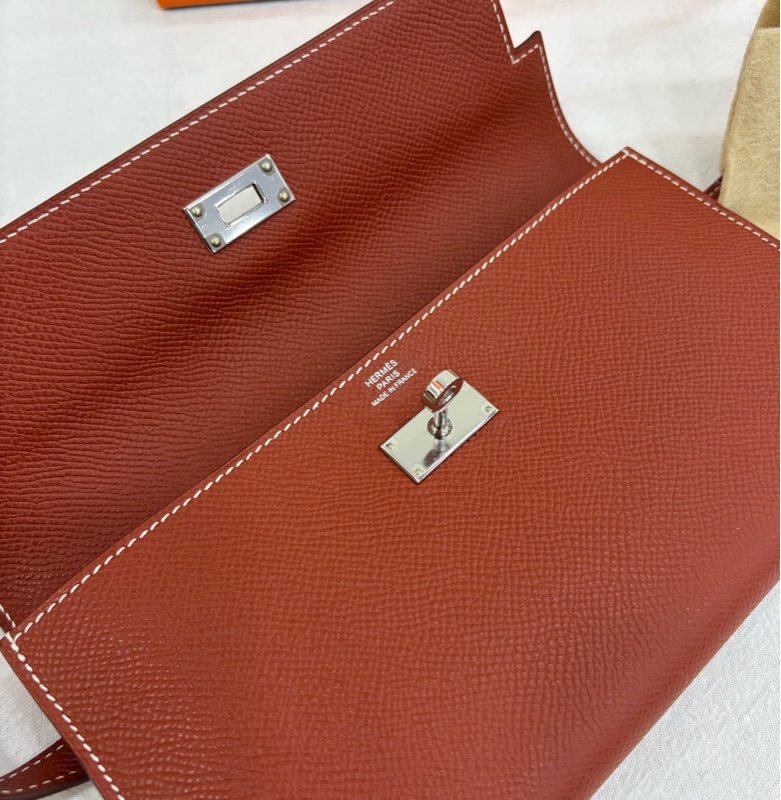 Hermes 愛馬仕 Kelly long 長皮夾框R 閒置99新-7