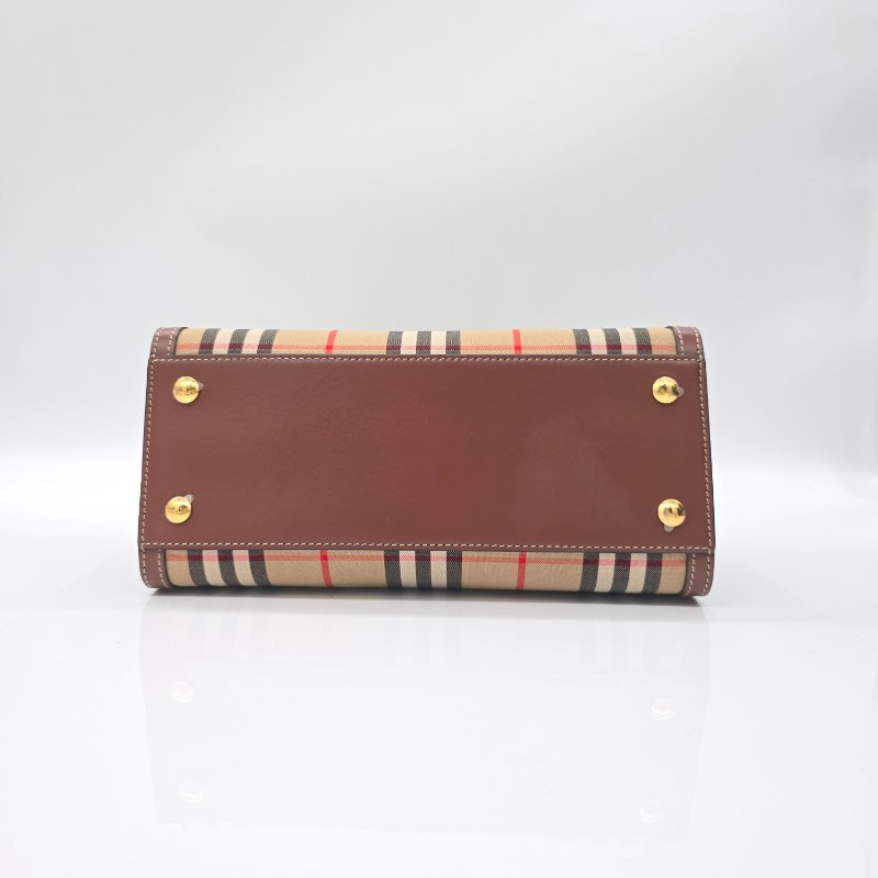 Burberry 巴寶莉 新款迷你 Vintage 格紋 雙提把 Title 手提包 肩背包-3
