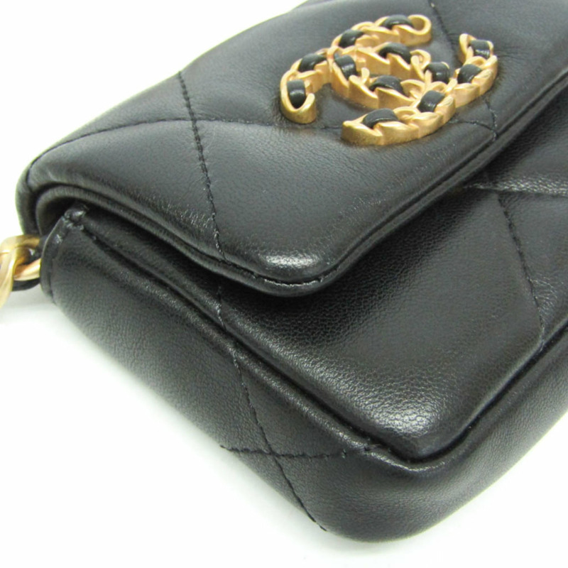 香奈兒 (Chanel) CHANEL 19 鏈條腰包 女士真皮腰包 黑色-6