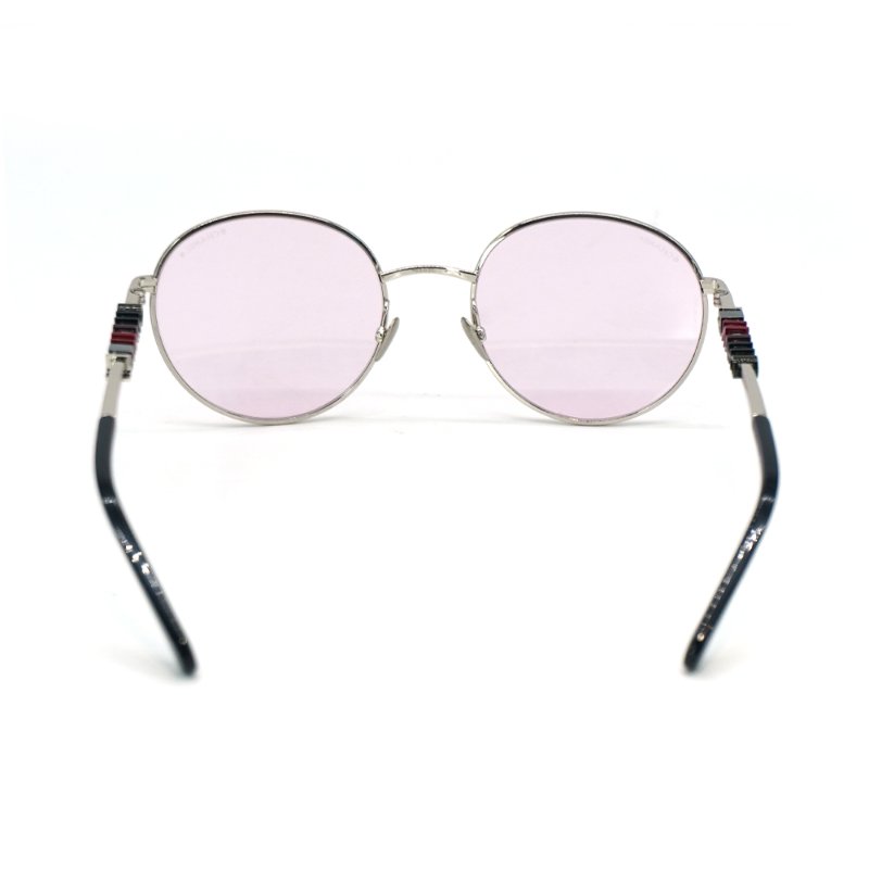 Chanel 銀圓框彩字鏡架太陽眼鏡(銀/粉)-1