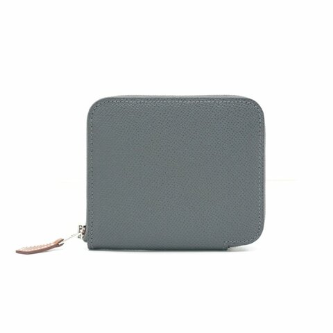 Hermes 展示品 Silk In 牛皮拉鍊夢幻駿馬絲巾零錢包/短夾(積雲灰)