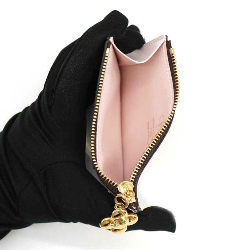 Louis Vuitton Romy 塗層帆布玩偶印花卡片零錢包(M15333-咖)-4