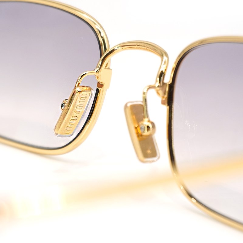 Miu Miu SMU A53 香檳金方框太陽眼鏡(棕)-4