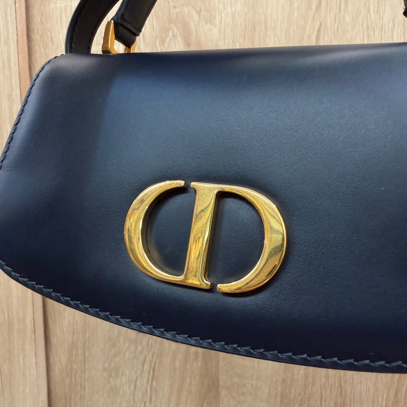 Dior 深藍牛皮金釦Montaigne Avenue小號手提斜背包-1