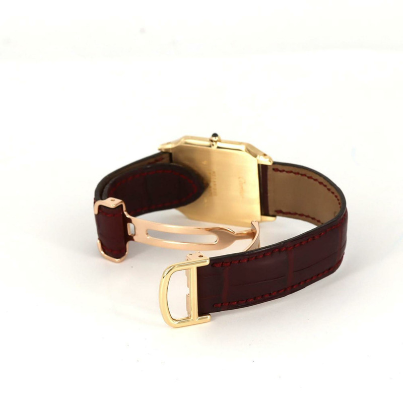 卡地亞 Santos-Dumont LM CPCP YG W1527751 手動上鍊腕錶-6