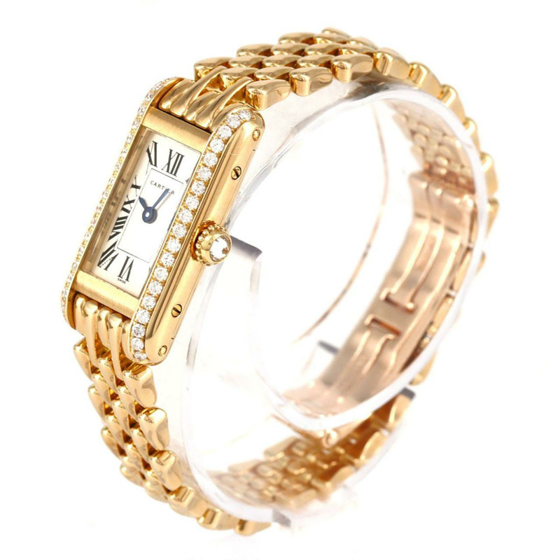 卡地亞 Tank Alonge YG D WB3005K3 石英錶-1