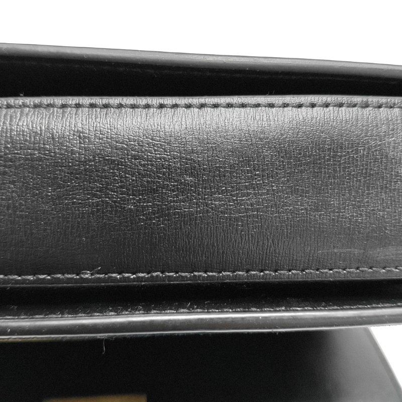 YSL BELLECHASSE中號黑色牛皮單肩包金色五金可拆卸肩帶-16