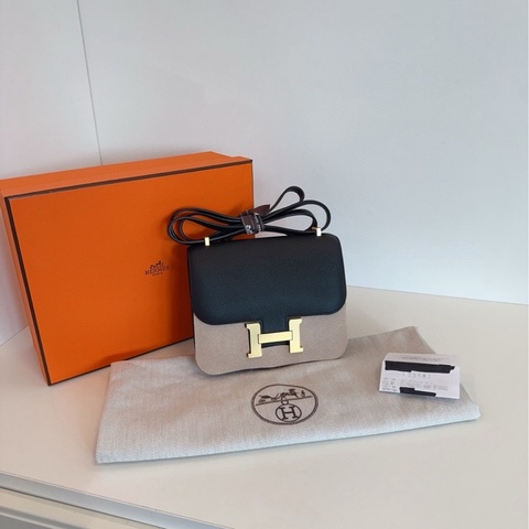 【99新🆕】Hermes mini constance 迷你康康19黑金 E皮 y刻 斜挎包