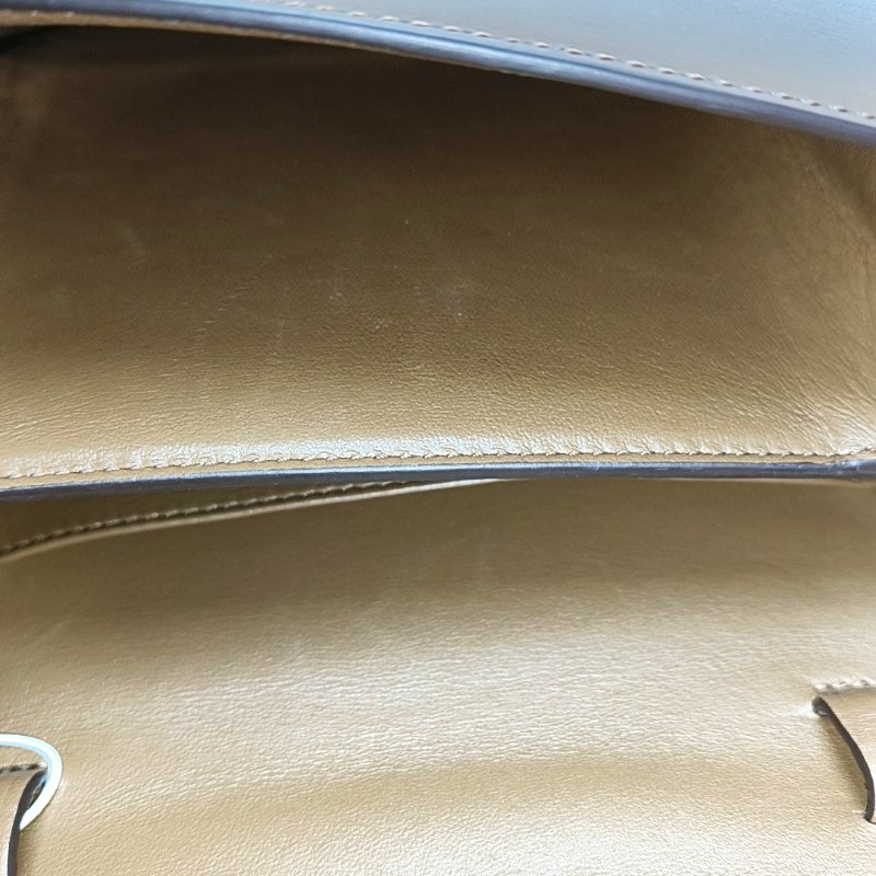 CELINE CLASSIC BOX小號棕色牛皮豆腐包單肩包斜挎包金色五金可拆卸肩帶-6