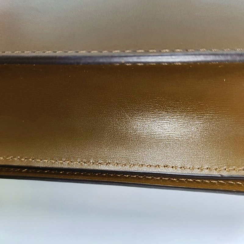 CELINE CLASSIC BOX小號棕色牛皮豆腐包單肩包斜挎包金色五金可拆卸肩帶-12