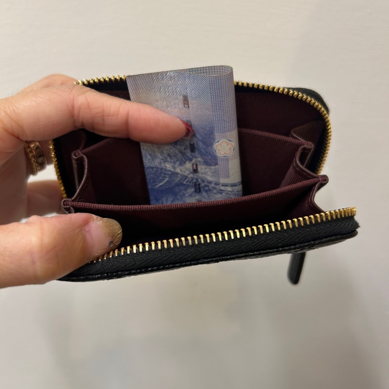 Chanel 黑荔枝牛皮ㄇ拉零錢包-8