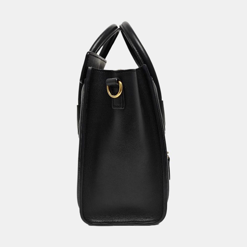CELINE LUGGAGE藍色牛皮單肩包金色五金可拆卸肩帶-3