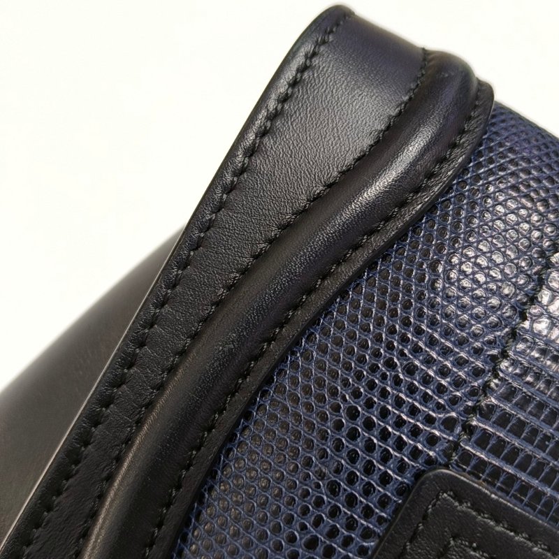 CELINE LUGGAGE藍色牛皮單肩包金色五金可拆卸肩帶-10