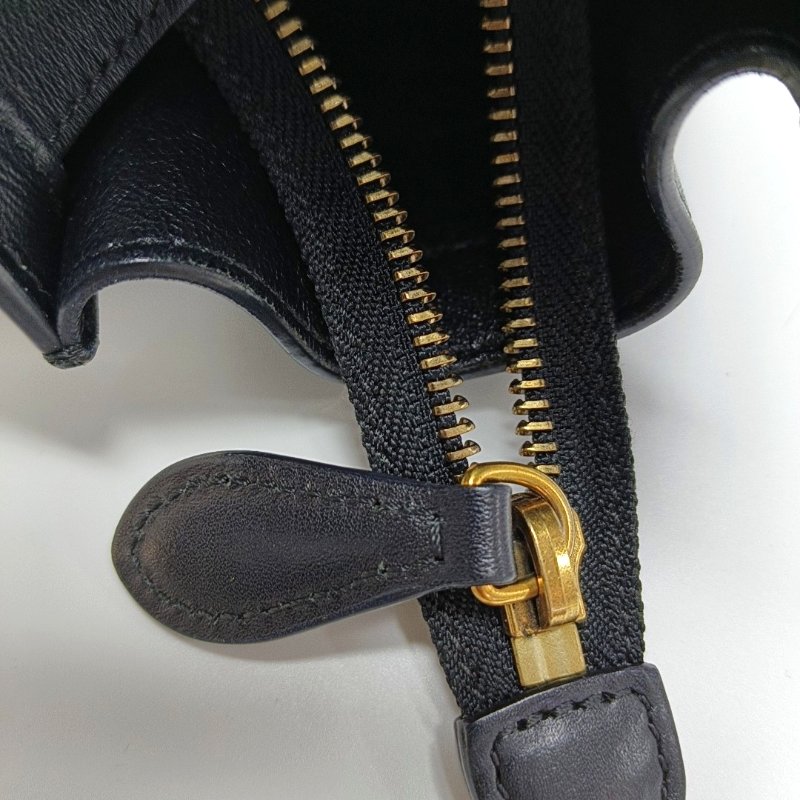 CELINE LUGGAGE藍色牛皮單肩包金色五金可拆卸肩帶-16