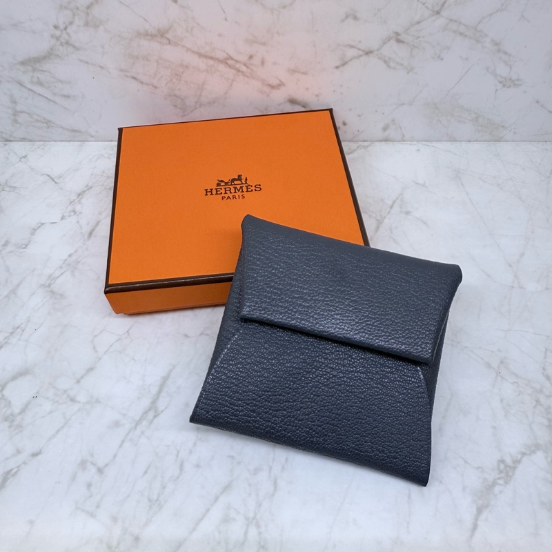 HERMES BASTIA霧霾灰零錢包/W-0