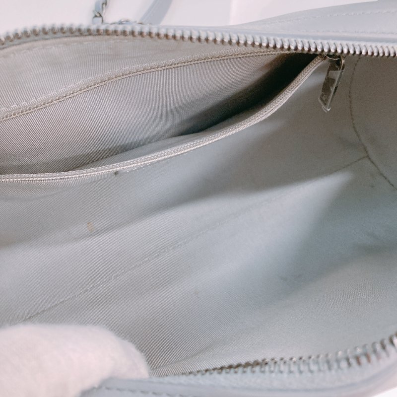 MS0433 Chanel 香奈兒 圓桶包 斜背 雙色鏈條 灰色牛皮  Written In Chain Bowling Bag Calfskin Grey x PHW x GHW-13
