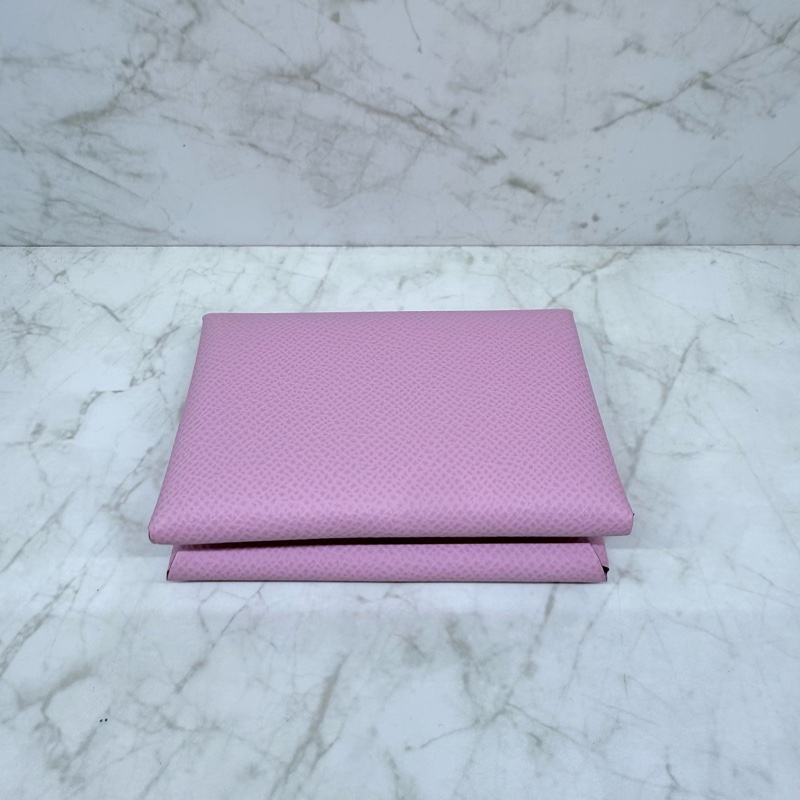 HERMES CALVI DUO粉紫色卡包/K-1