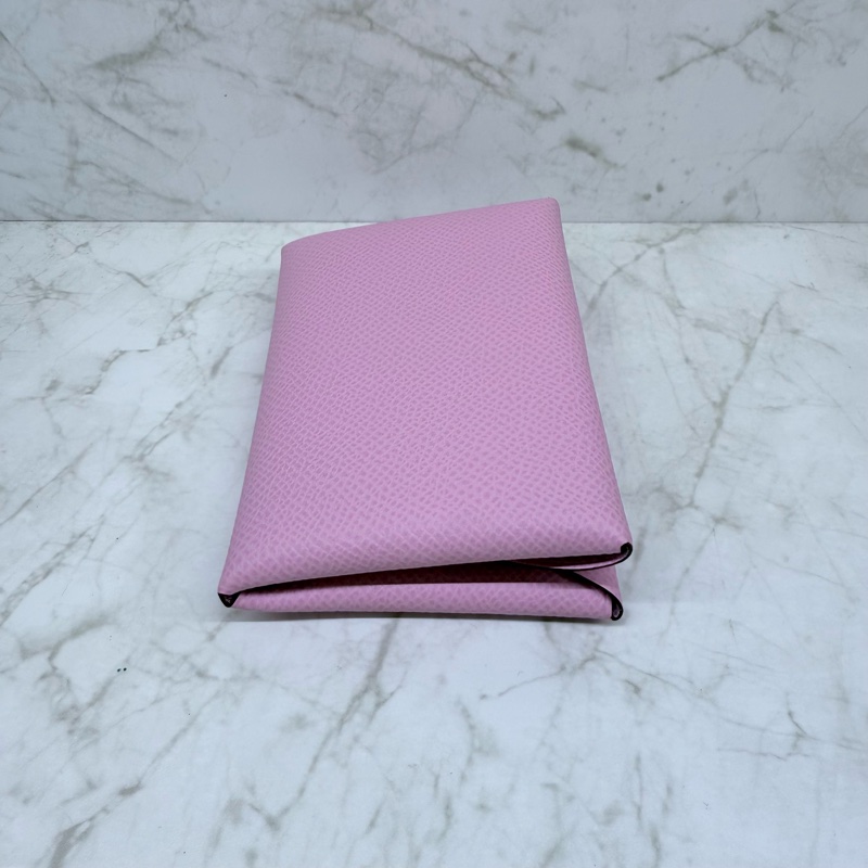 HERMES CALVI DUO粉紫色卡包/K-2