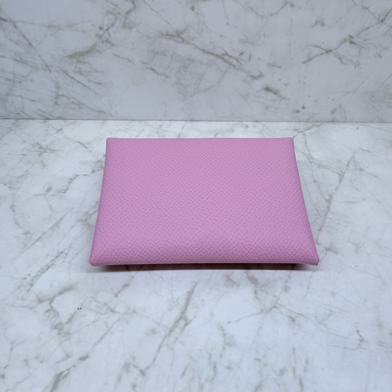 HERMES CALVI DUO粉紫色卡包/K-3