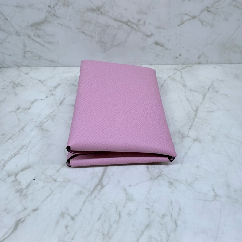 HERMES CALVI DUO粉紫色卡包/K-4